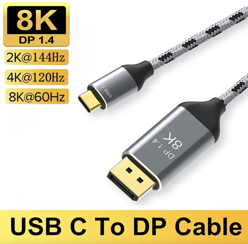 USB-C Thunderbolt 3/4 to Displayport 1.4 8K60hz 4K144hz dài 2M