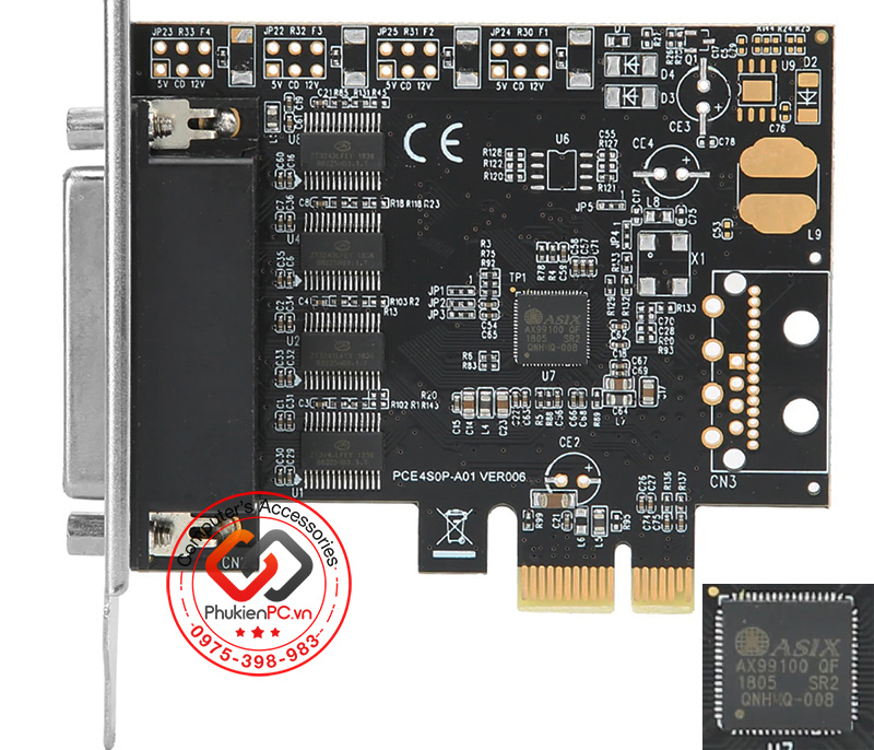 Card chuyển đổi PCI-E to 4 RS232 Chipset AX99100