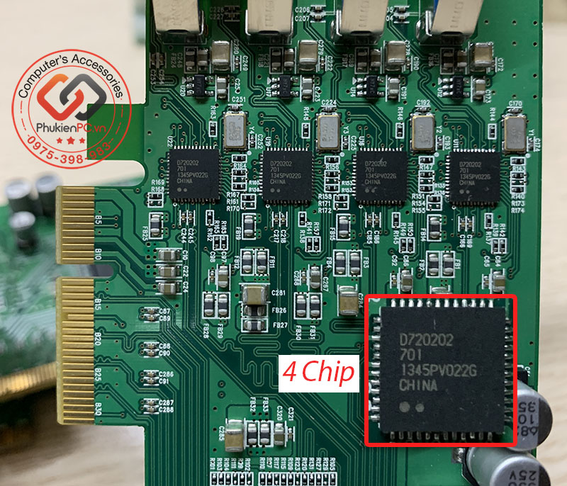 Card chuyển đổi PCI-E 4x ra 4 USB 3.0 chip Nec D720202