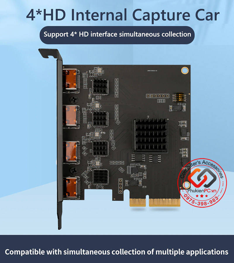 Card PCIE x4 Capture 4 cổng HDMI song song HD1080P 60Fps