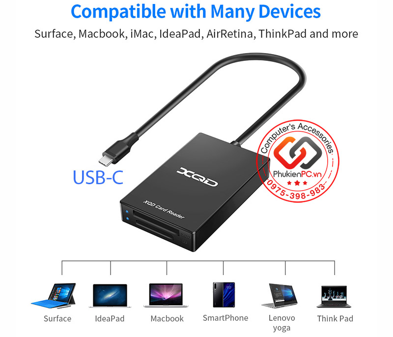 Đầu đọc thẻ nhớ XQD SD Card Reader USB Type-C