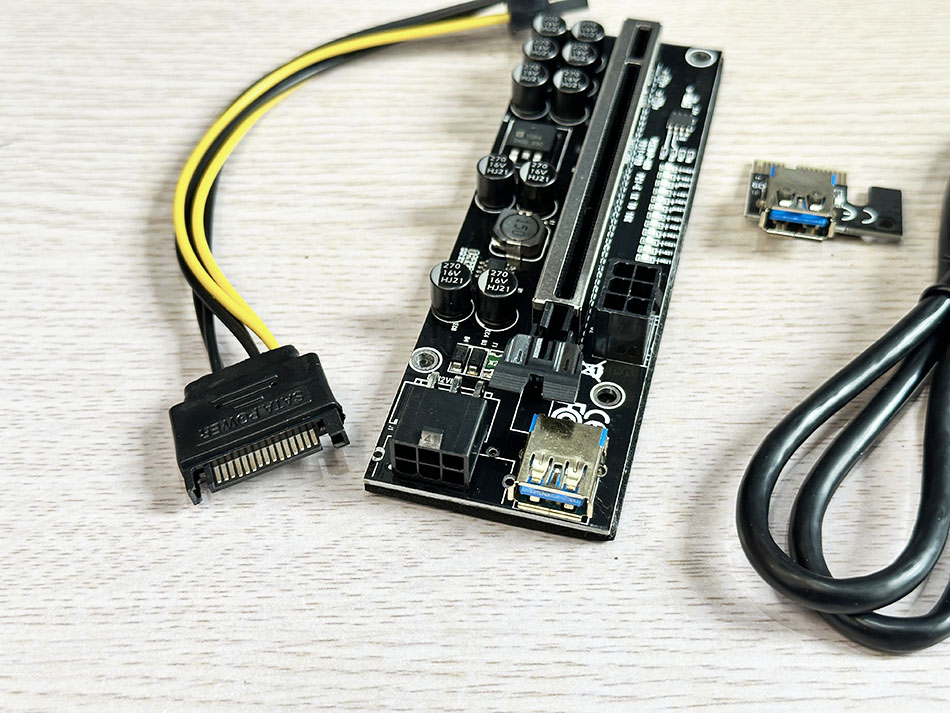 Card Riser chuyển đổi PCIe x1 to x16 lắp VGA Ai trí tuệ nhân tạo, Gaming, BTC, LAN WAN