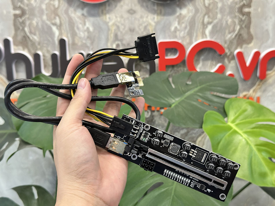 Card Riser chuyển đổi PCIe x1 to x16 lắp VGA Ai trí tuệ nhân tạo, Gaming, BTC, LAN WAN