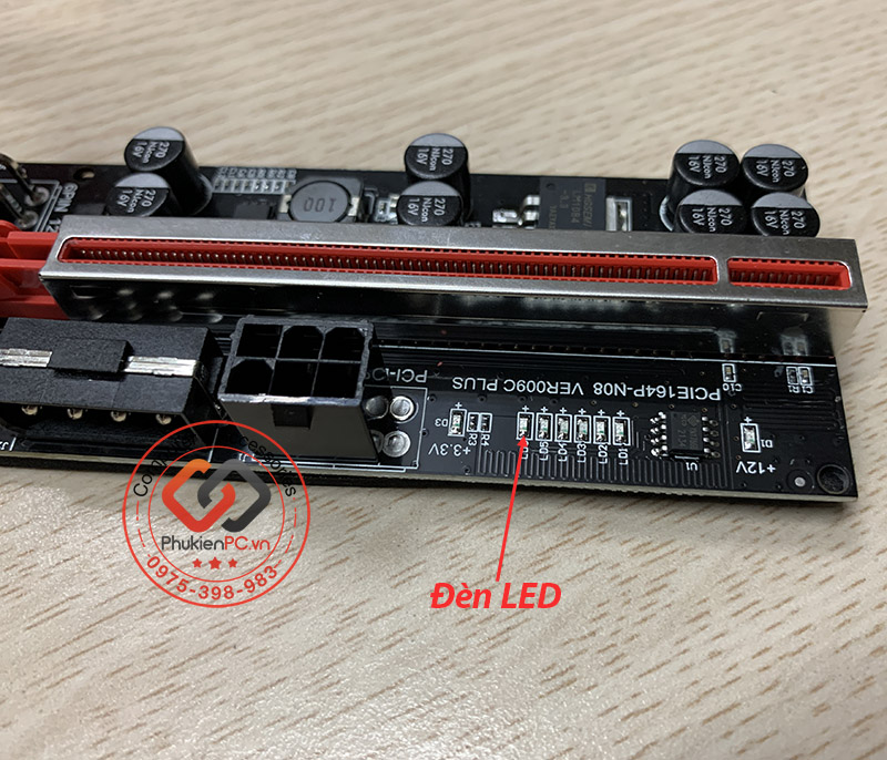 Cáp Riser PCI-E 1X sang 16X Ver 009C Plus cho BTC Miner