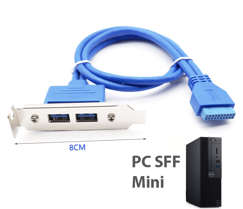 Cáp 20Pin Female to 2 USB 3.0 Female Low profile