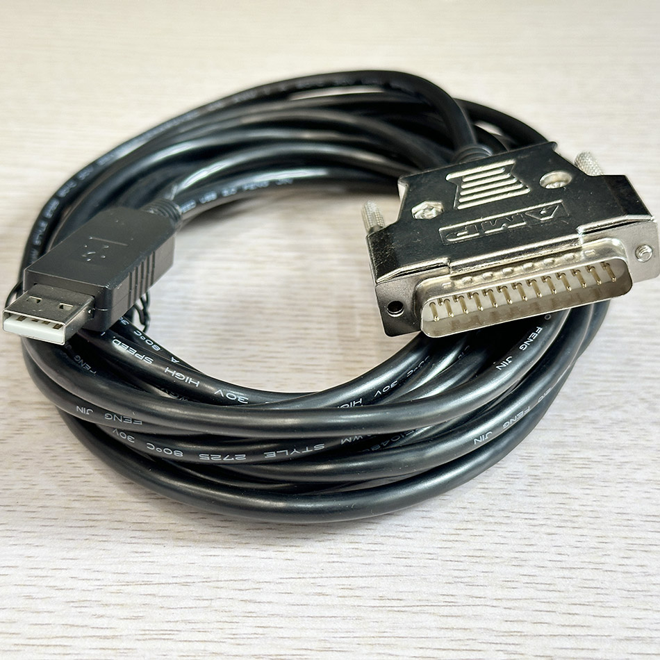 Cáp USB sang COM DB25 Male RS232 kết nối Laptop PC ra máy phay, tiện CNC công nghiệp