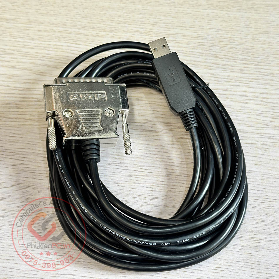 Cáp USB sang COM DB25 Male RS232 kết nối Laptop PC ra máy phay, tiện CNC công nghiệp