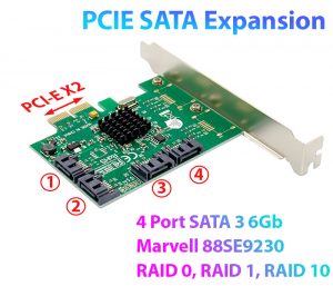 Card PCIe to 4 SATA 6 Gbps hỗ trợ RAID, lắp đặt nhiều ổ cứng HDD SSD cho máy tính