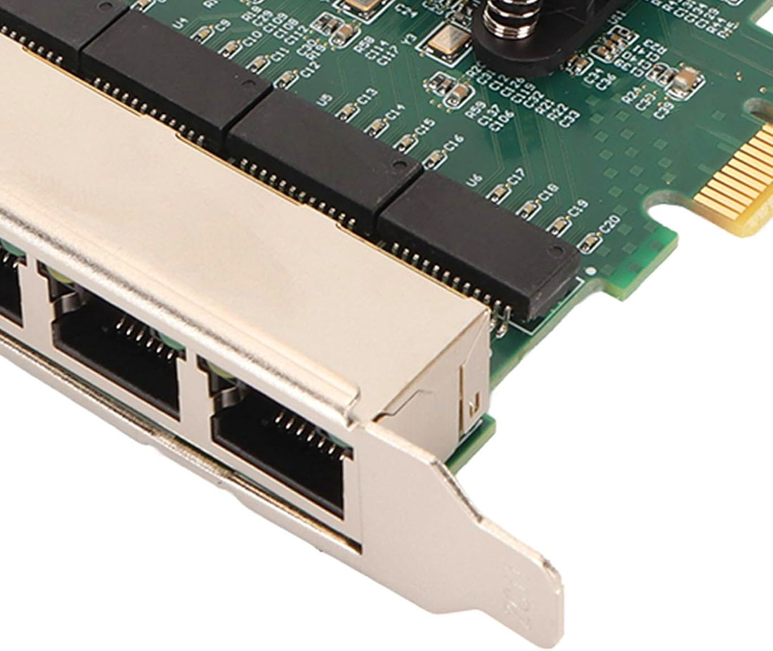 Card mạng PCIe to Quad 4 LAN Gigabit Ethernet 10/100/1000 RTL8111 cho PC, Server