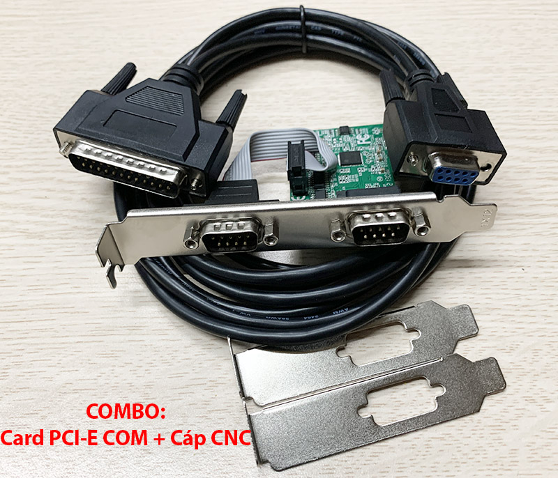Combo Card 2 COM + cáp DB9 sang DB25 máy CNC