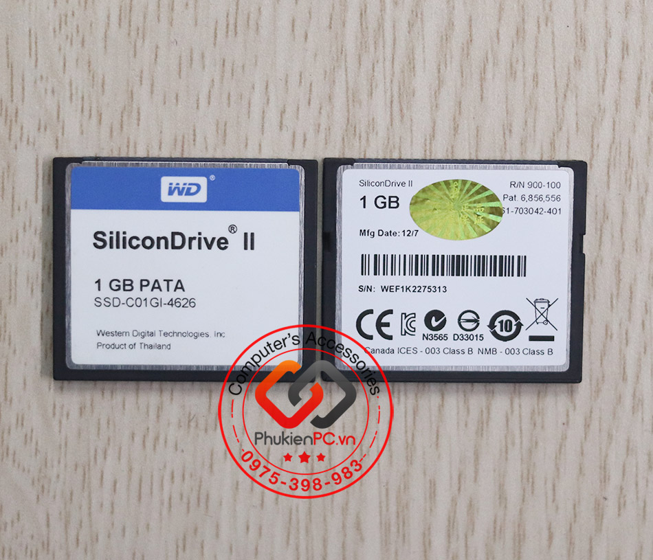 Thẻ nhớ CF Card WD SiliconDrive II 1GB PATA SSD-C01GI-4626