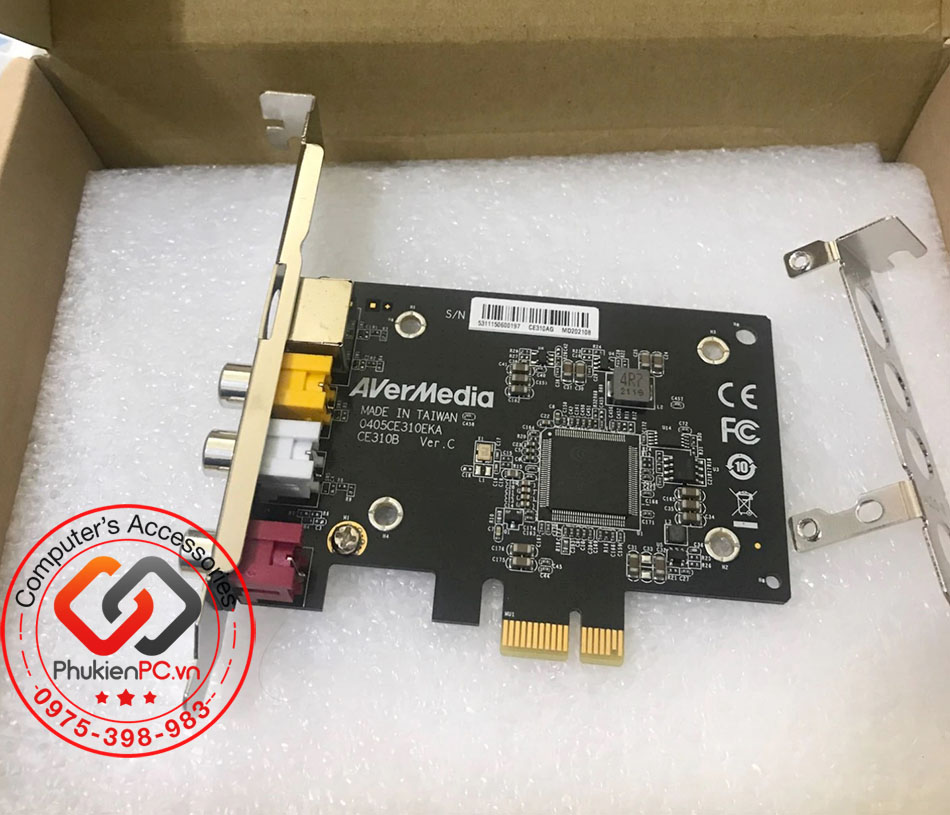 AverMedia CE310B Card Capture PCI-E to RCA AV, S-Video, ghi hình máy siêu âm, nội soi y tế