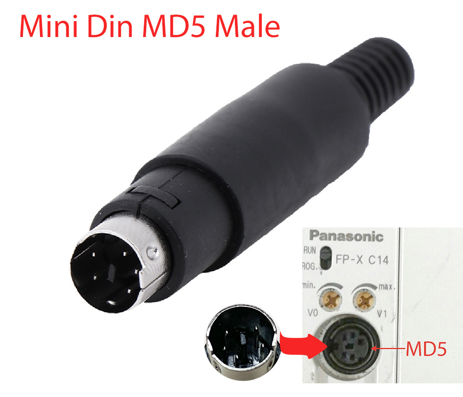Đầu hàn Mini DIN MD4 5Pin Male (đực)
