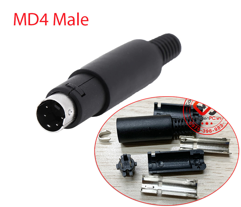 Đầu hàn Mini DIN MD4 S-Video 4Pin Male (đực)