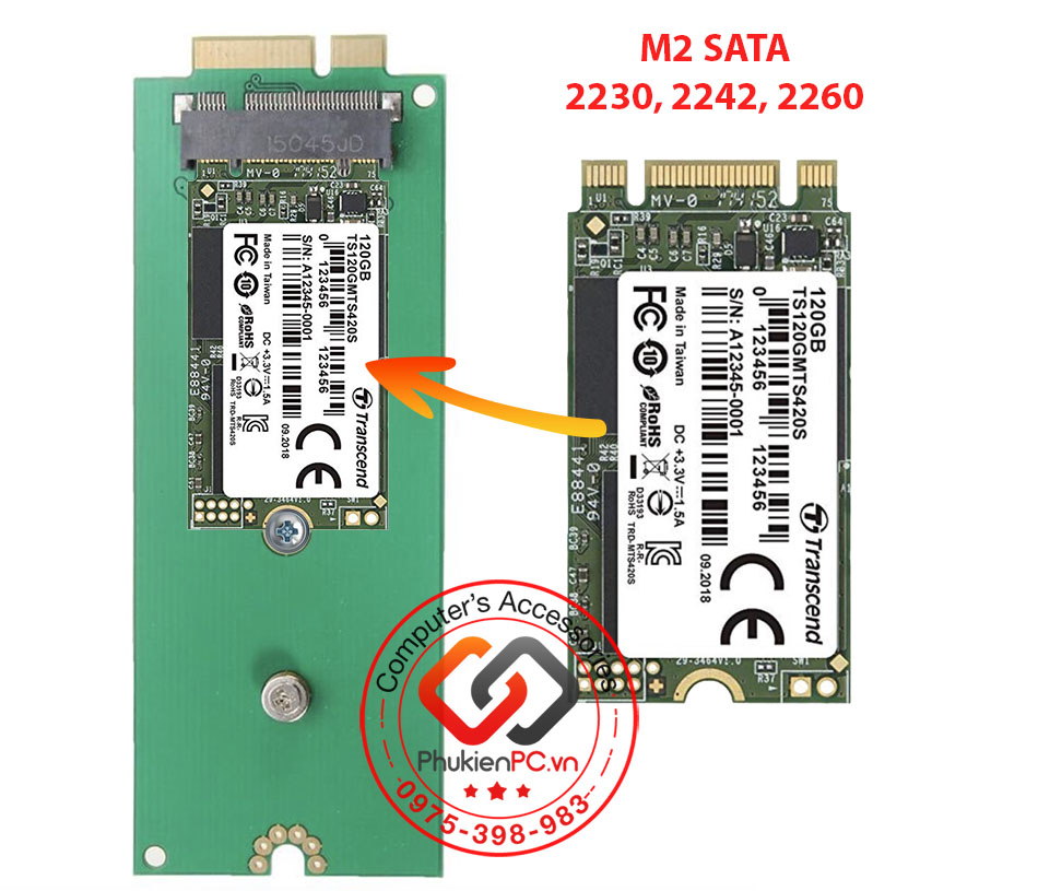 Adapter M2 SATA to 7+17pin SSD Macbook Pro 2012, 2013