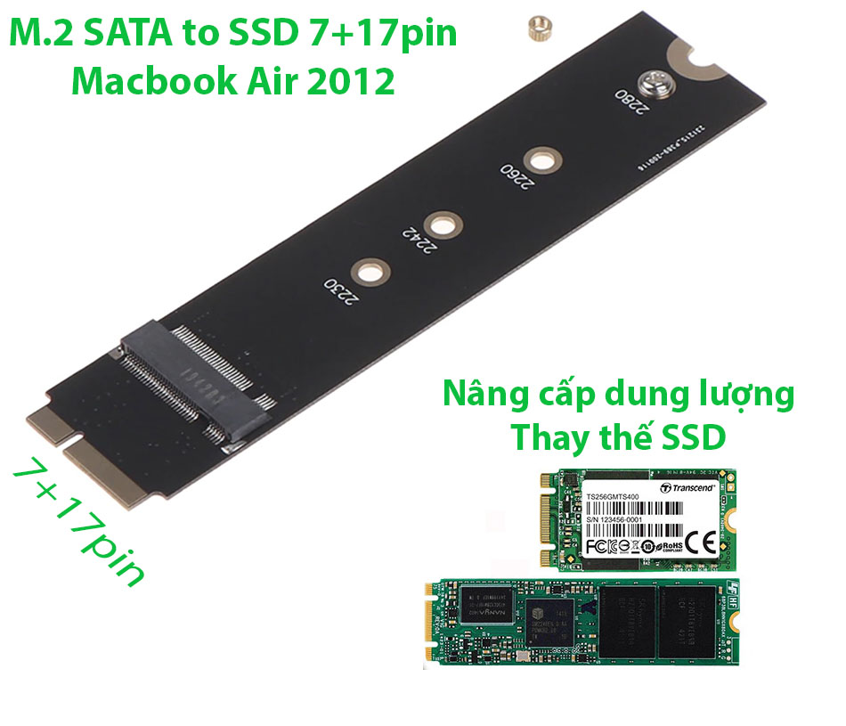 M.2 SATA sang SSD Macbook Air, Retina 2012