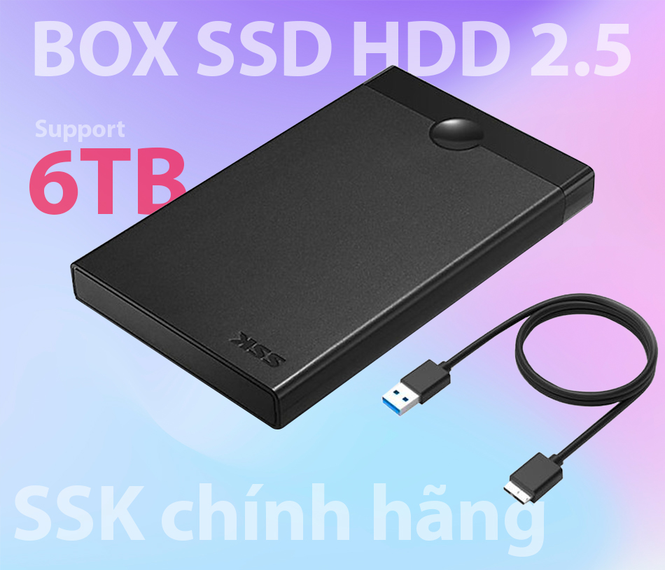 Box ổ cứng HDD SSD 2.5 SATA chính hãng SSK SHE-090
