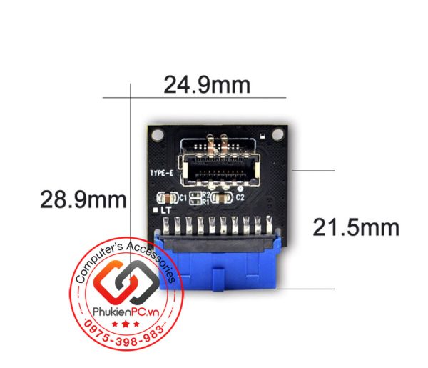 Giắc chuyển 20pin USB 3.0 sang Type C Header