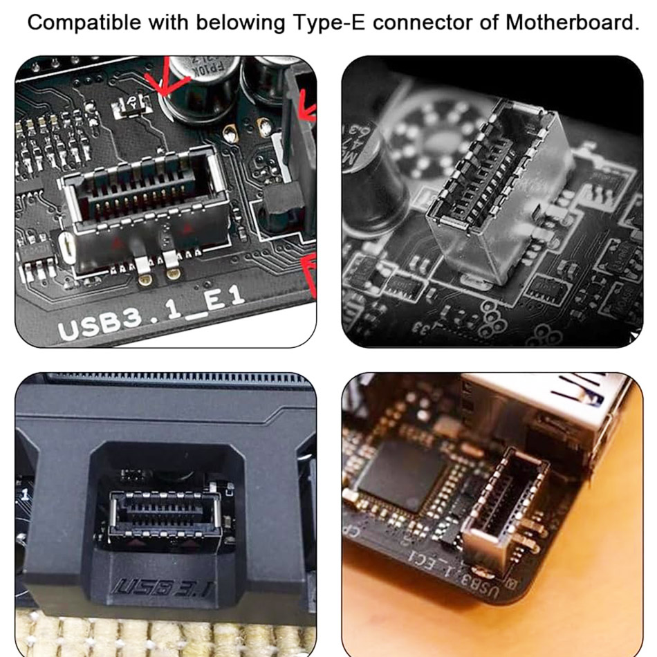 Cáp chuyển đổi USB 3.2, USB 3.1 Type E Header cắm main ra USB Type C