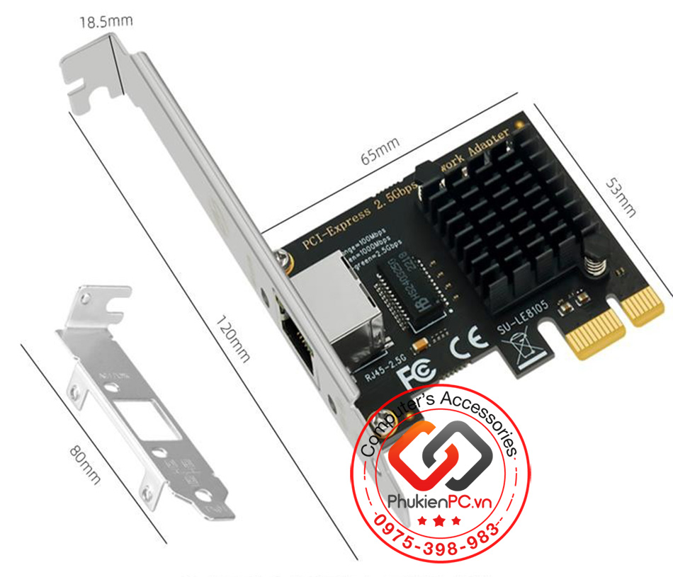 Card mạng PCIe 1x to LAN Ethernet 2.5 GBe