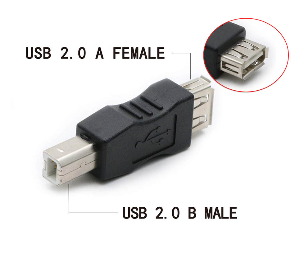 Đầu chuyển đổi Type B male sang USB 2.0 Female (chân cái)