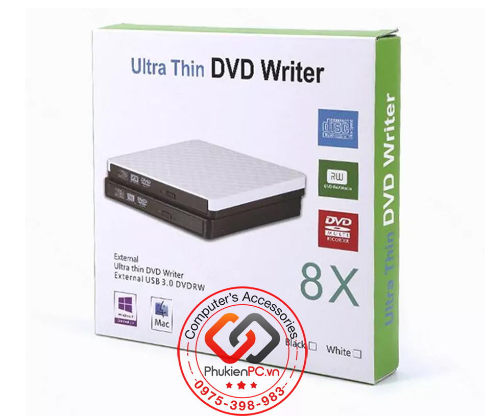 Ổ đĩa quang DVD cắm ngoài USB 3.0 cho Laptop, Macbook, PC