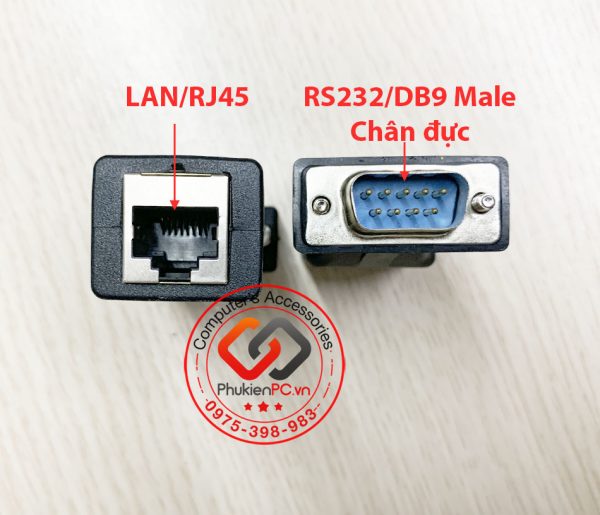 Đầu chuyển đổi COM RS232 Male sang RJ45