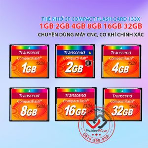 Thẻ nhớ CF Transcend Compact Flash 133x 1GB 2GB 4GB 8GB 16GB 32GB cho máy CNC