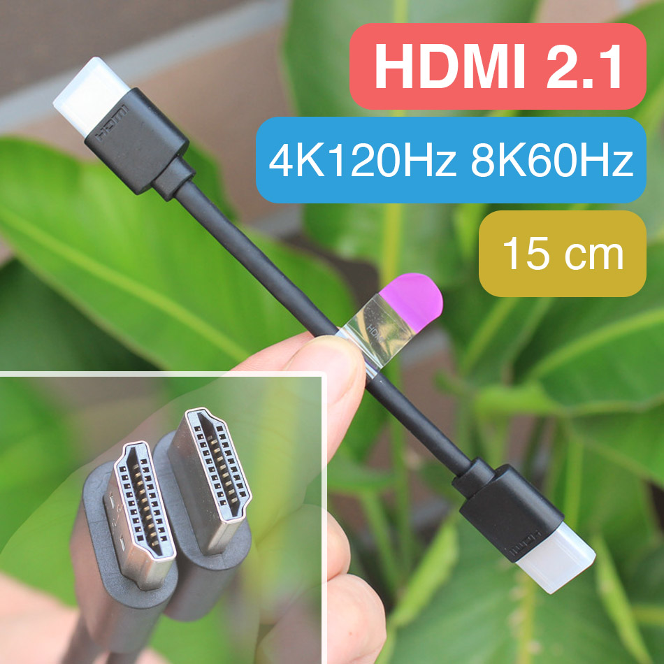 Cáp HDMI 2.1 dài 15cm dây siêu ngắn, nhỏ gọn 8K60hz 4K 120hz