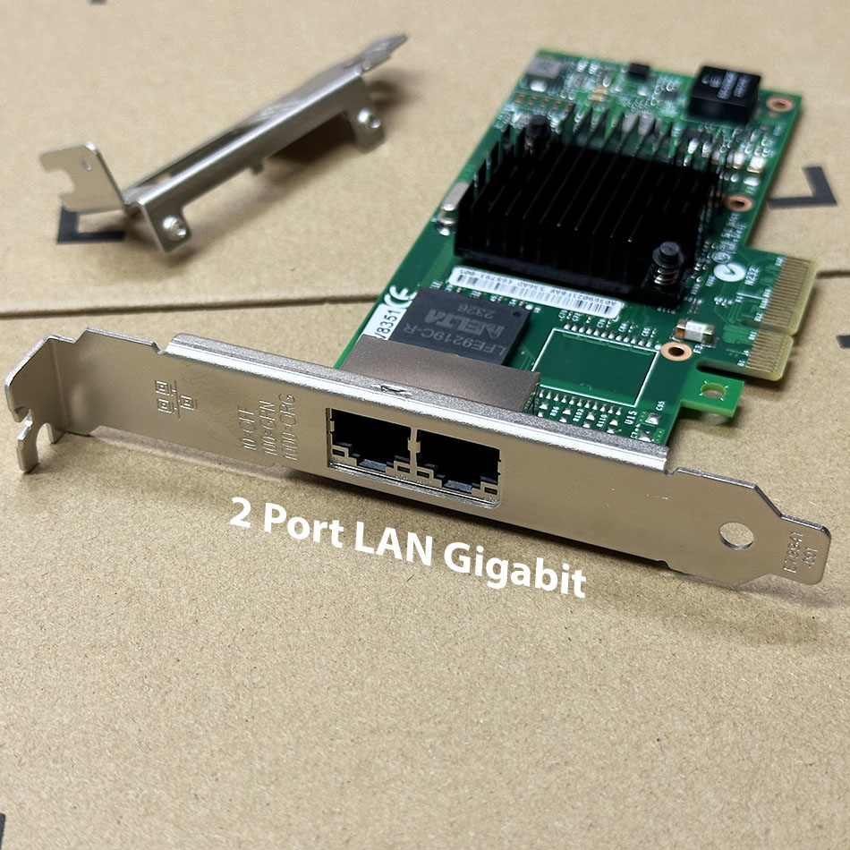 Card mạng PCIe 4x to 2 Gigabit Ethernet intel i350-T2 cho PC, server, máy chủ