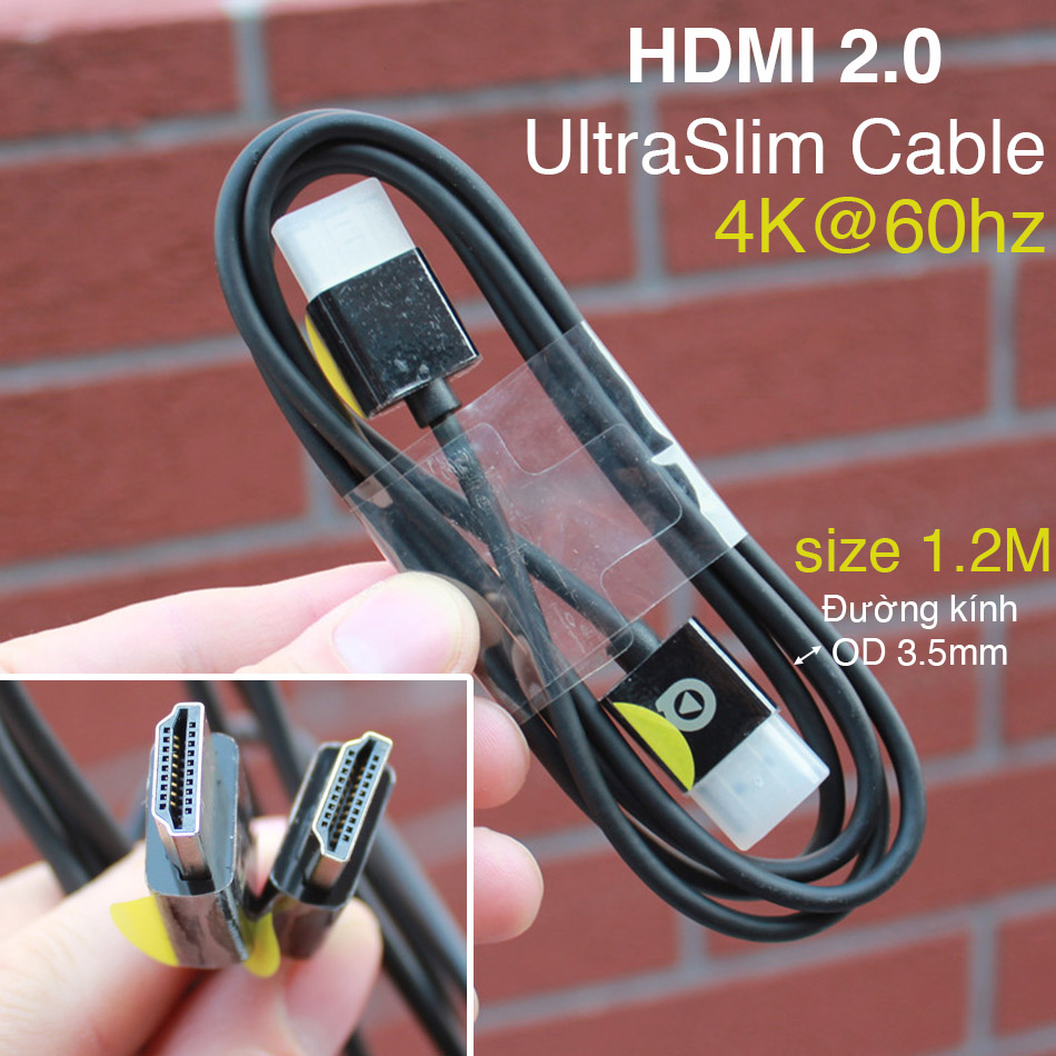 Cáp HDMI 2.0 dài 1.2M dây nhỏ Ultra Slim 4K 60hz