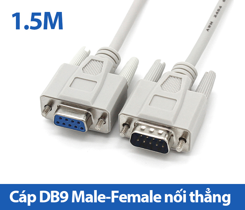 Cáp COM DB9 RS232 nối thẳng đực-cái 1.5M
