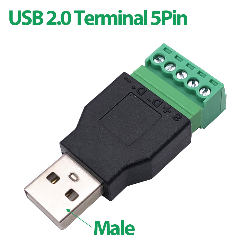 Đầu nối USB 2.0 Male bắt vít 5Pin Terminal