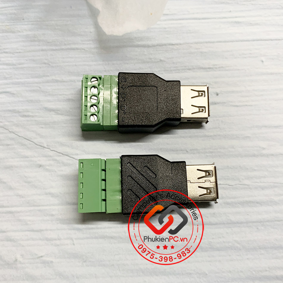 Đầu nối USB 2.0 Female bắt vít 5Pin Terminal