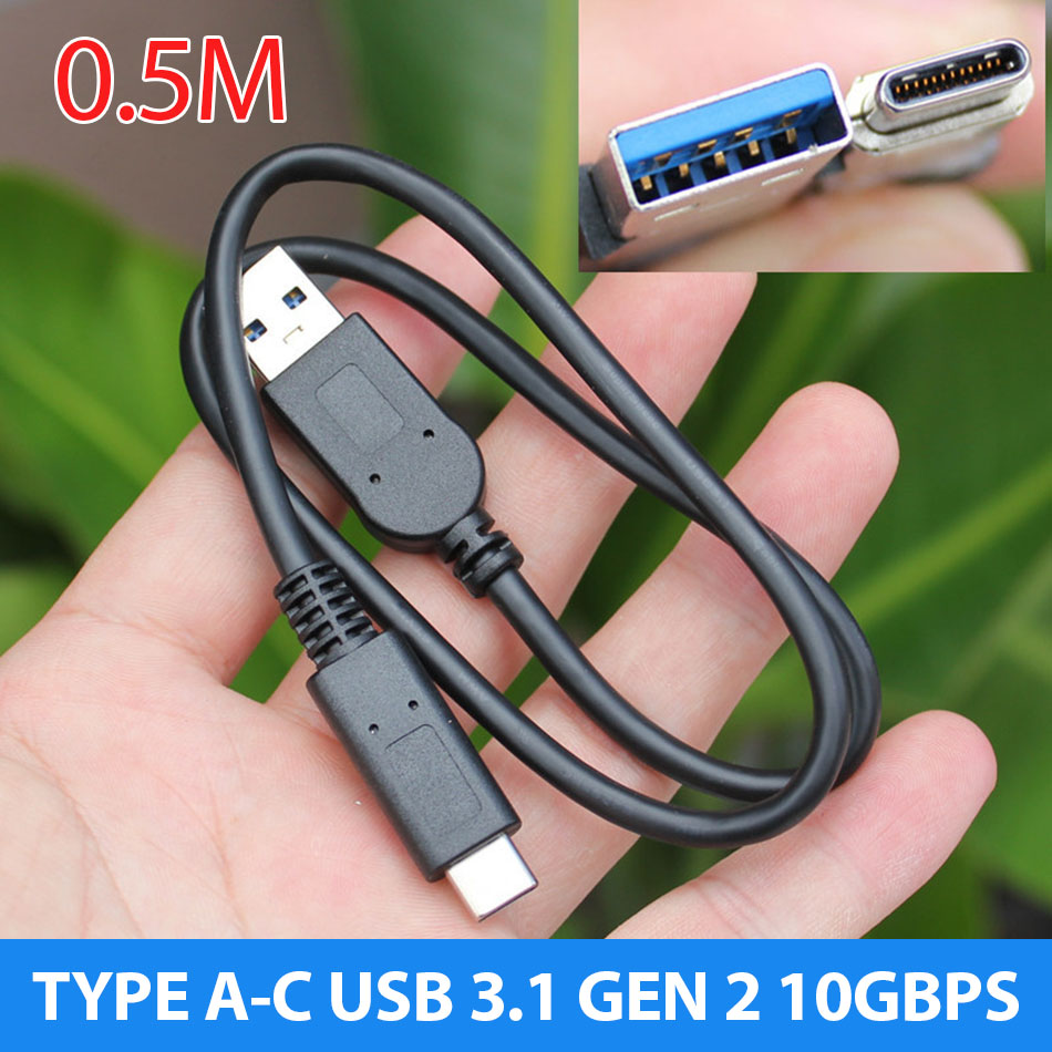 Cáp USB 3.1 GEN 2 10Gb Type A to Type C dài 0.5M