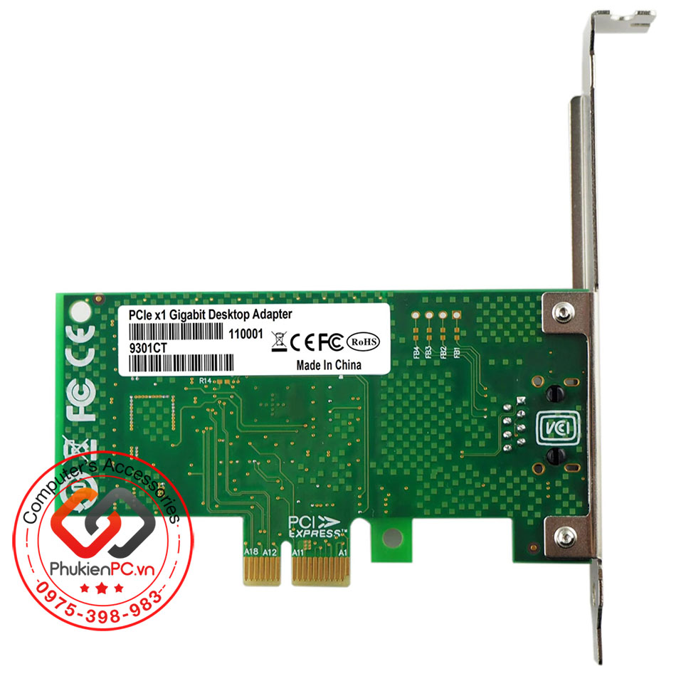 Card mạng PCI-e to 1 Port LAN Gigabit Ethernet chip Intel cho Server, PC