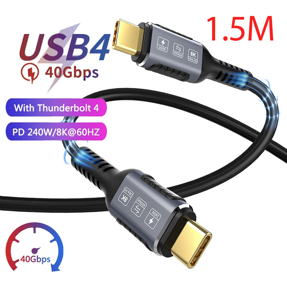 Cáp USB4 8K 40Gb PD240W dài 1.5M