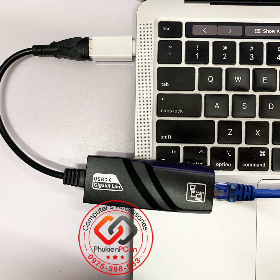 Cáp USB sang LAN Ethernet 100 Mbps tự nhận driver cho Macbook, Laptop, PC