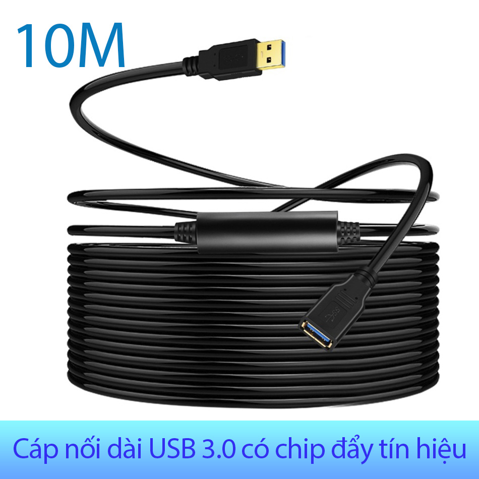 Cáp nối dài USB 3.0 5Gbps có IC chip đẩy tín hiệu dài 10M
