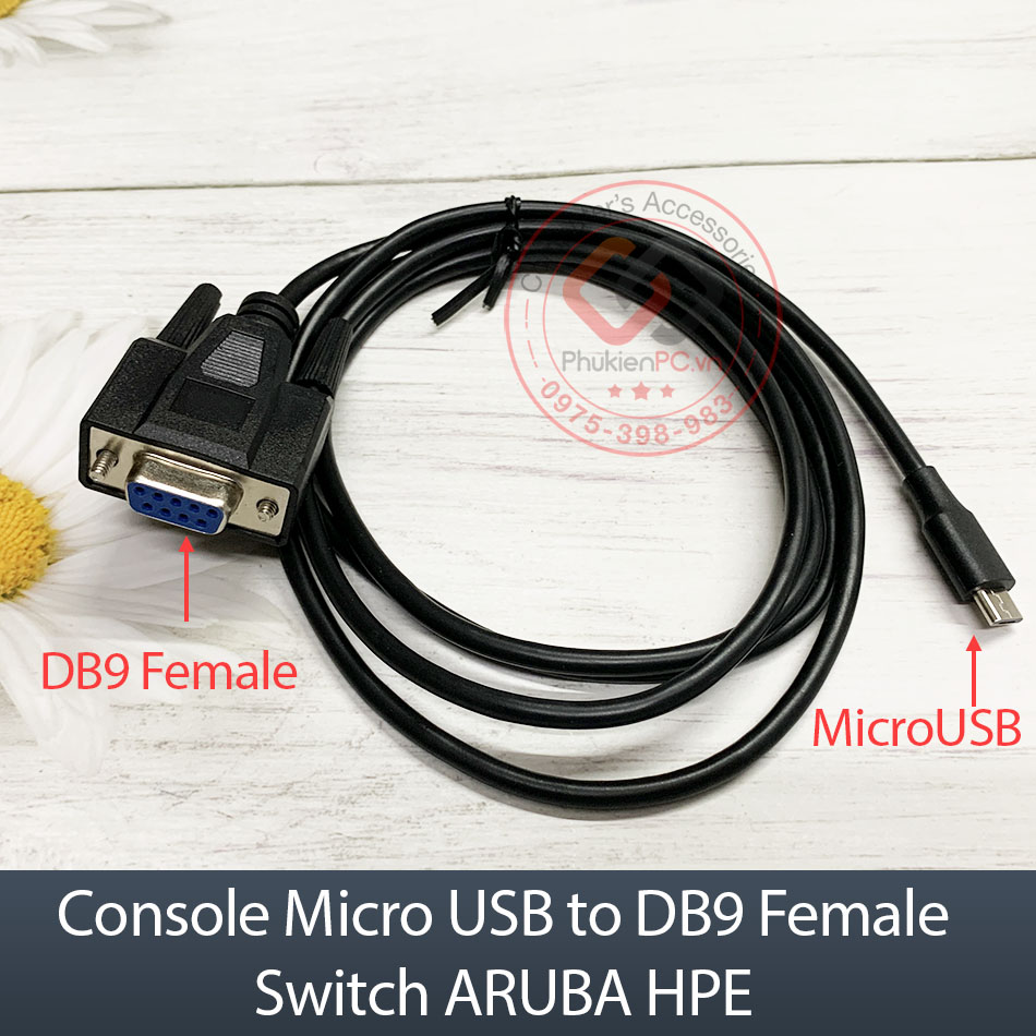 Cáp Console Micro USB to DB9 Female Switch ARUBA HPE – JY728A – AP-CBL-SERU