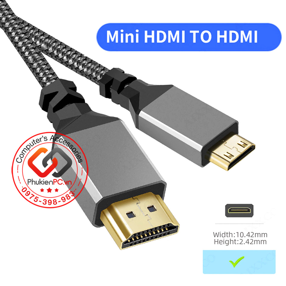 Cáp chuyển đổi Mini HDMI to HDMI 4K60hz dài 3M 5M 7.5M