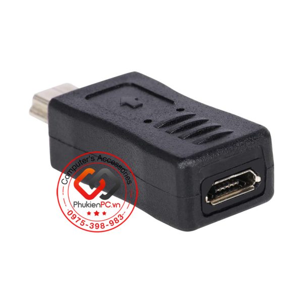 Đầu chuyển đổi Micro USB sang Mini USB thẳng, bẻ góc trái, phải