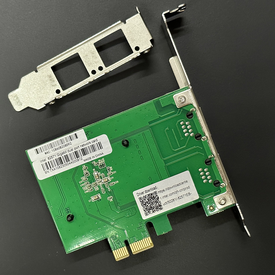 Card mạng PCIe to Dual 2 Port LAN Gigabits Ethernet intel 82571