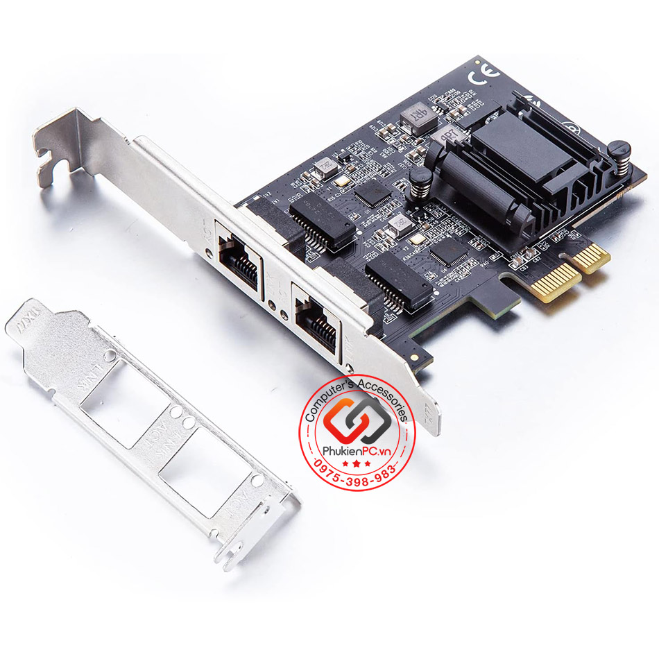 Card mạng PCIe 1x to 2 Port LAN Ethernet 2.5 GBe