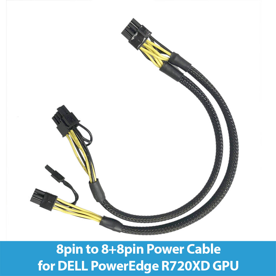 Cáp nguồn 8pin to 8+8pin Power Cable for DELL PowerEdge R720XD GPU Video card 35cm