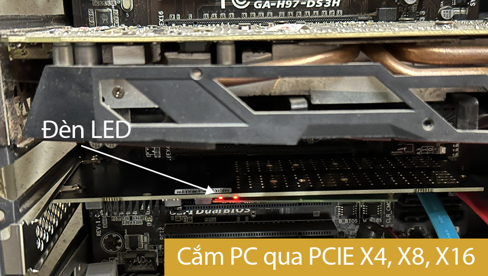 Card PCIe 3.0 4X to Dual M.2 NVMe SSD 22110 2280 gắn 2 ổ cứng M2 NVMe cho Mainboard