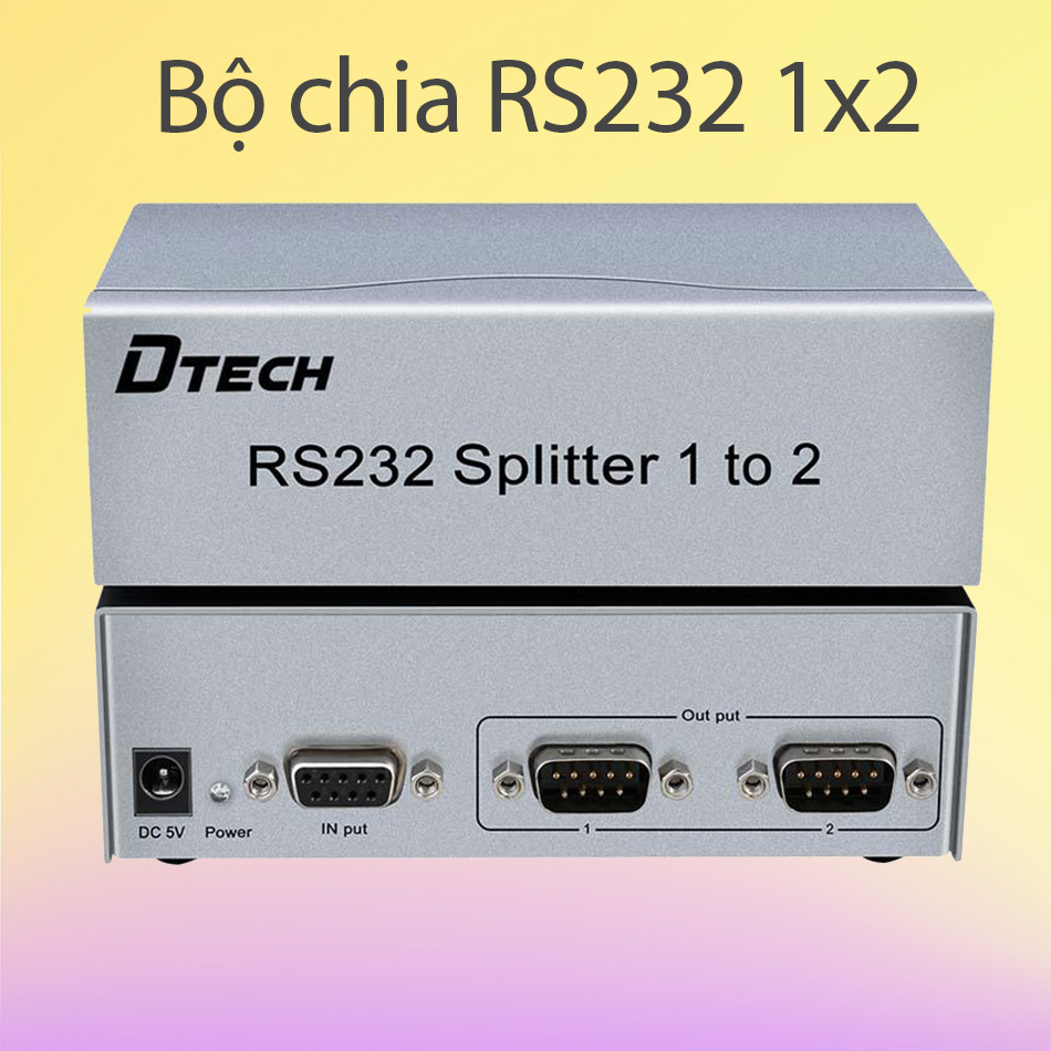 Bộ chia RS232 1 ra 2 chính hãng Dtech DT-5047