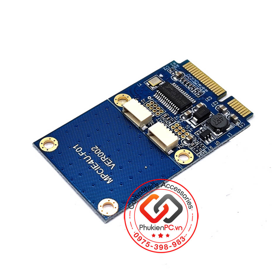 Adapter Mini PCIe to 2 USB 2.0 cho PC công nghiệp