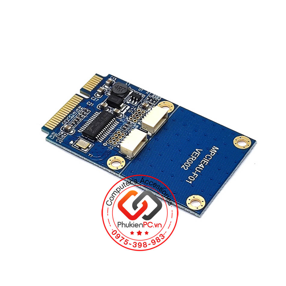Adapter Mini PCIe to 2 USB 2.0 cho PC công nghiệp