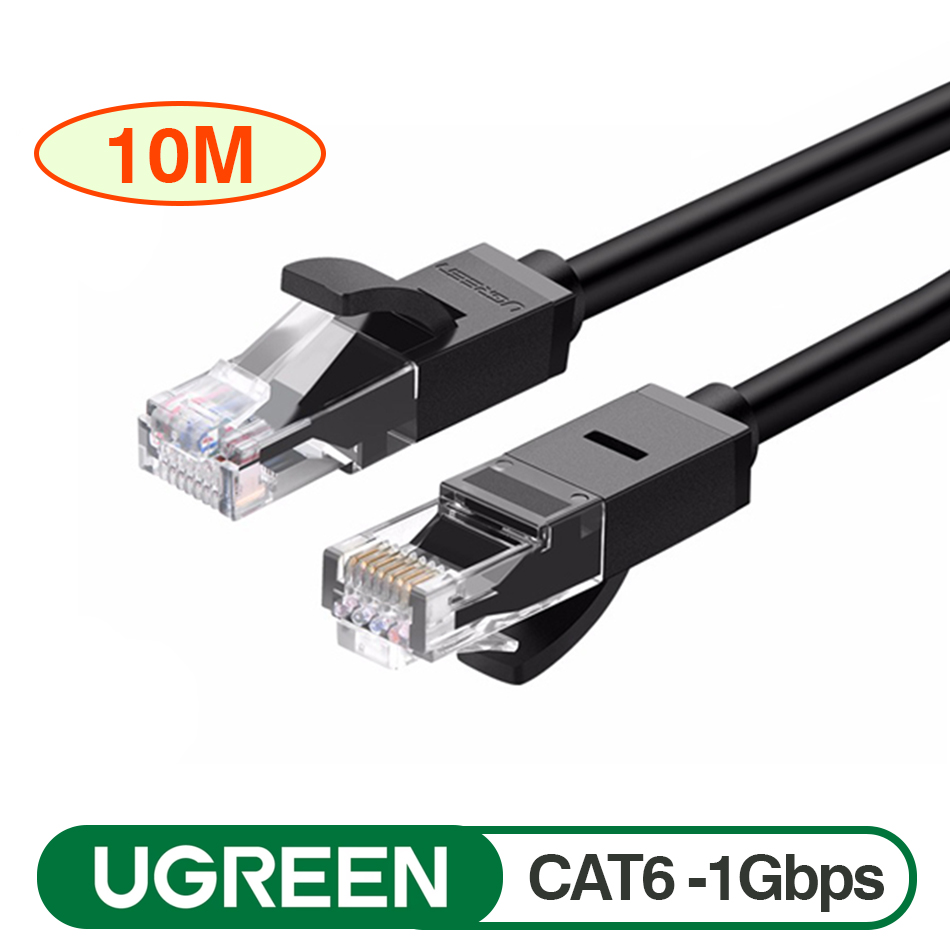 Dây mạng CAT6 UTP Ugreen 20164 chính hãng, dài 10M tốc độ 1Gb/s (1000Mbps)